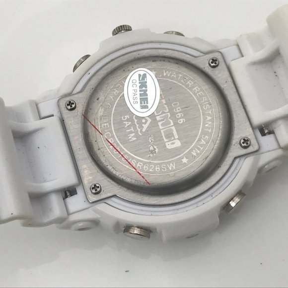 SKMEI Men Watch Dual Time White Sport Multi Functi - Picture 9 of 11